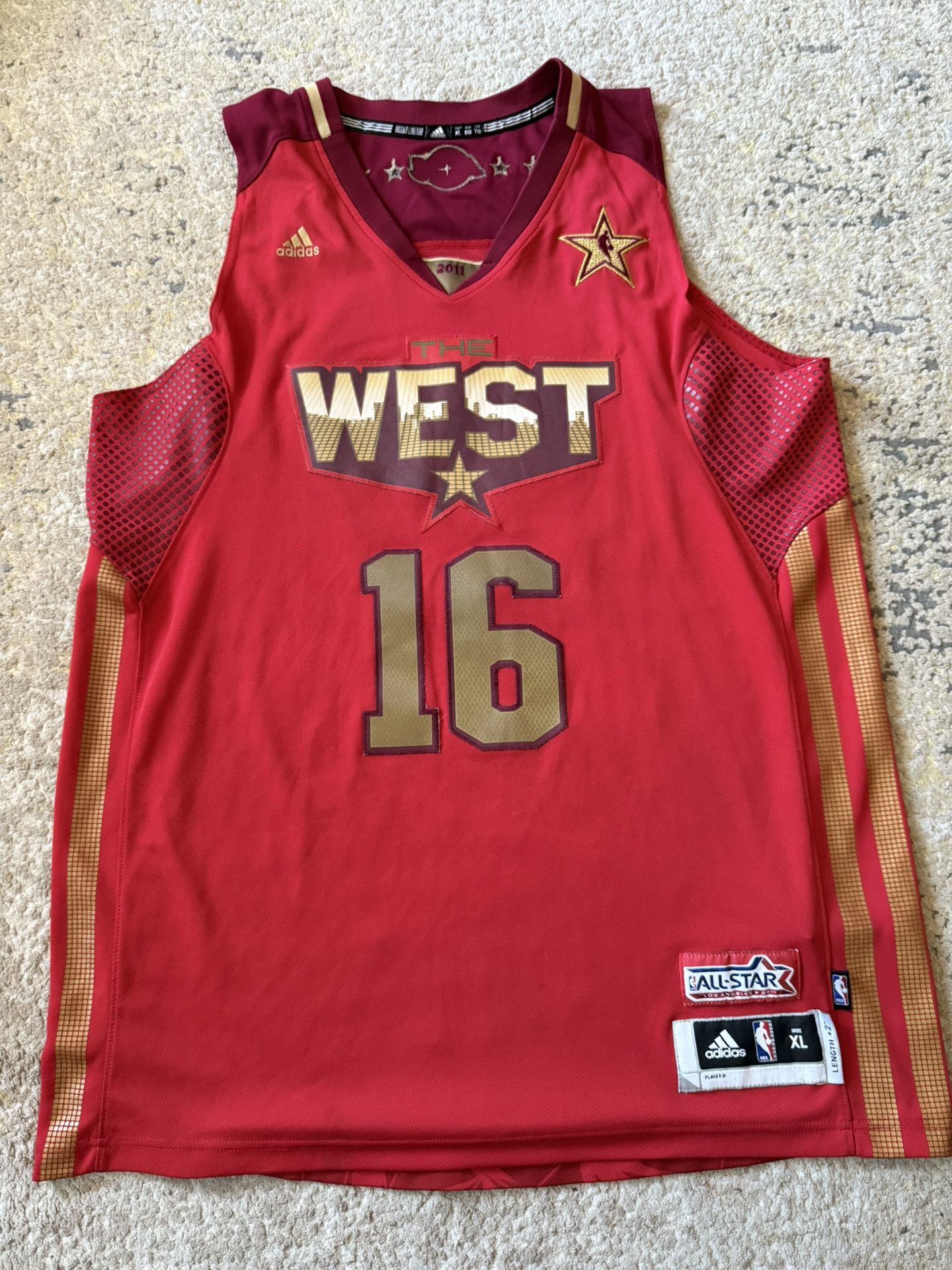 Rare Authentic Adidas 2011 Pau Gasol All Star Jersey Size XL, Not Kobe, LeBron, Luka, Shaq, Jordan, Travis Scott, Nike, Supreme