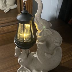 Elephant Statue w/ Lantern Light – Home or Garden Decor indoor Outdoor