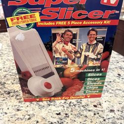 Vintage Super Slicer Original As Seen On TV 5 In 1 with instructional VHS NEW
