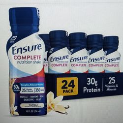 24 Pack Ensure Complete Vanilla Nutritional Shakes 