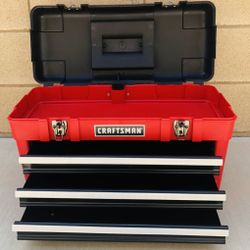 Vintage Craftsman 3 Drawer Hand Carry Tool Chest Box