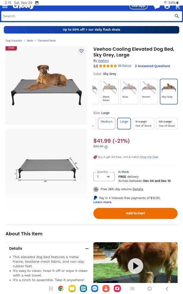 Raised Dog Bed