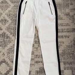 NWT Rag & Bone Pants Simone White Ankle High Rise Zipper Side Stripe Size 10