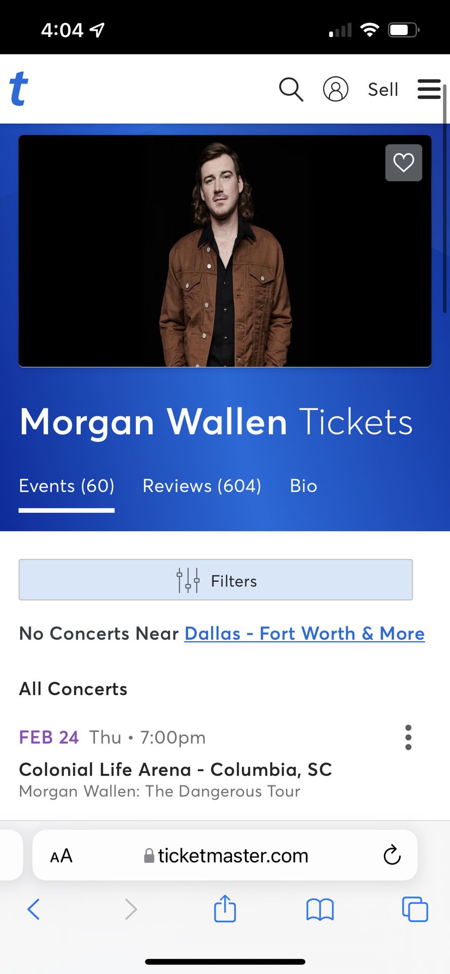 Morgan Wallen Pit Ticket 