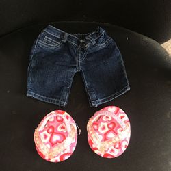 Build A Bear Jean And Heart Sandals