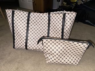 Steve Madden Large Monogram Tote Bag W/ Smaller Bag