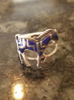 Genuine Lapis horse ring