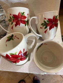 Princess House Poinsietta Mugs