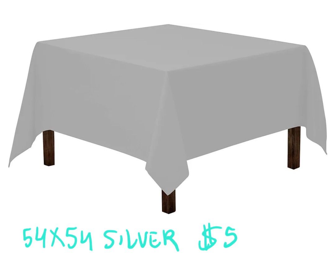 54x54 Silver Grey Tablecloth