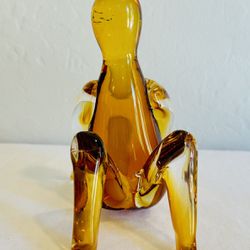 vintage amber glass figure