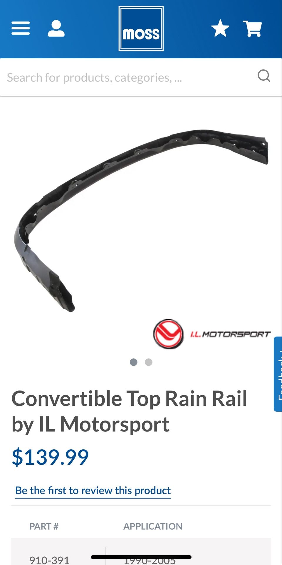 Convertible Top Rain Rail by IL Motorsport