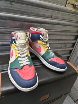 Nike WMNS Air Jordan 1 Mid SE multi-color Basketball shoes Women DN3738-400