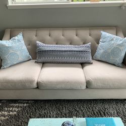 Light Beige Microfiber Sofa