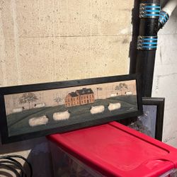 Antique Framed Art- “sheep”