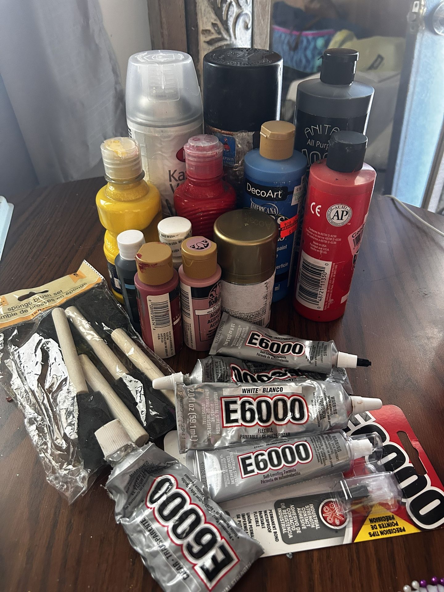 Paints, E6000 Glue , Paint Sponges, Tools, Sizzlers, Metal File