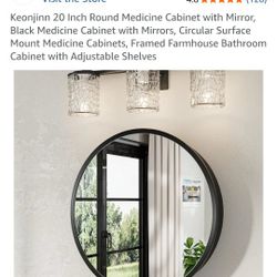 REDUCED PRICE $30  Round Mirror Medicine Cabinet BRAND NEW