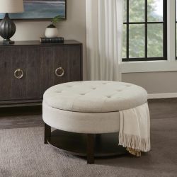     ChurchHomeCollections .co      Madison Park Javier Round Storage Ottoman