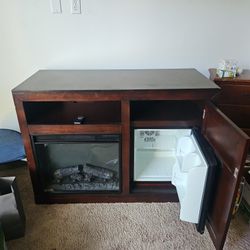 Tv Stand With  Fireplace & Remote.