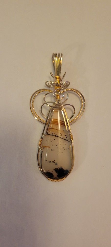 Pendant Agate, Silver, and Gold