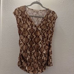 Brown Snake Print Blouse