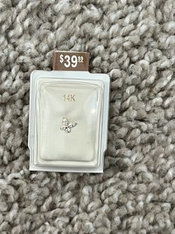 14k All Real Gold Butterfly Nose Ring