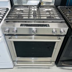 KitchenAid Natural Gas Range (Stainless Steel) — Includes receipt for a 60-day warranty.