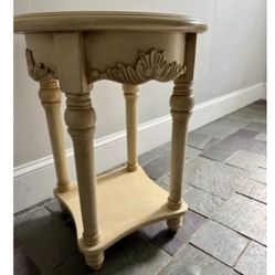 Round Wood Side  Table 