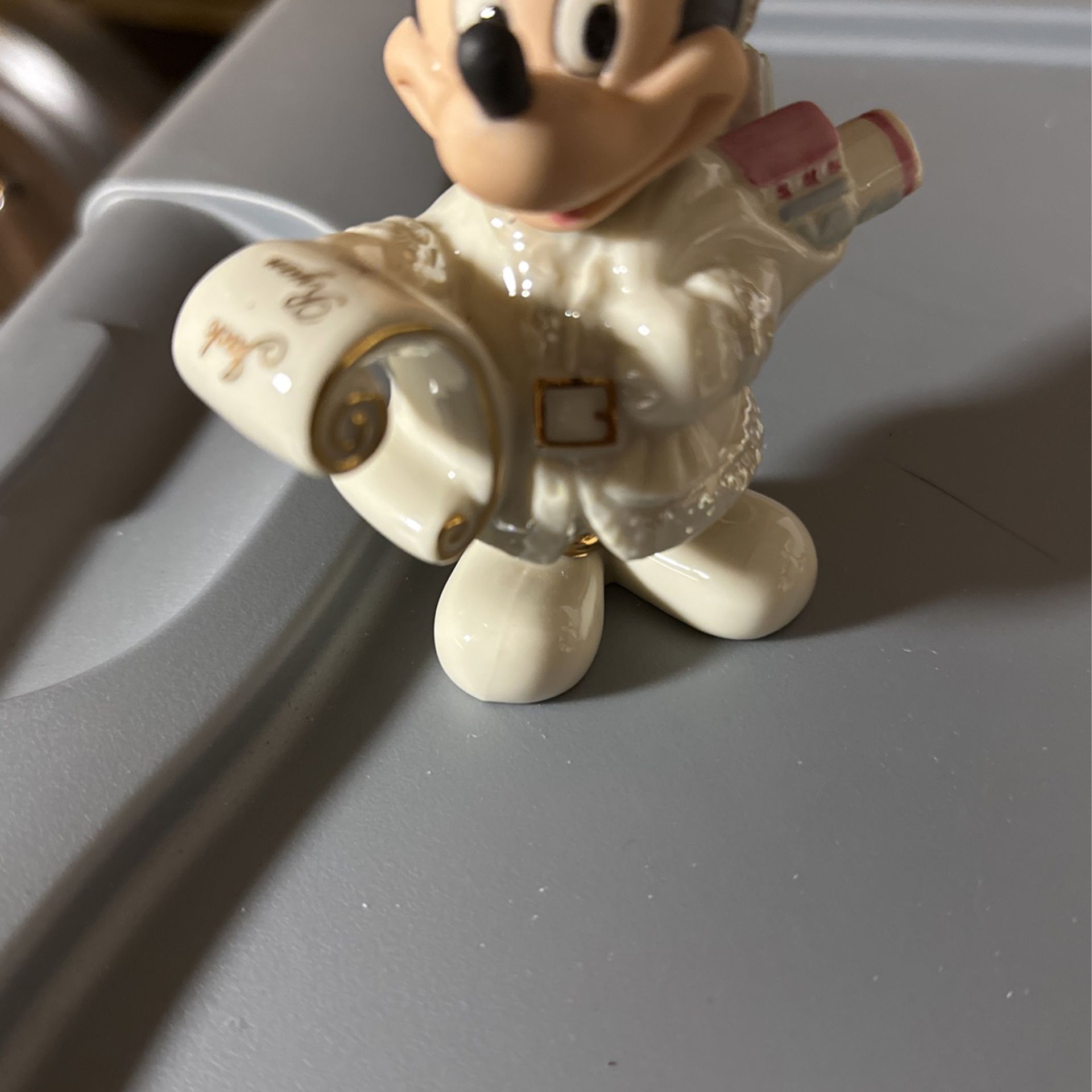4 Porcelain Mickey Mouse Christmas Ornaments 