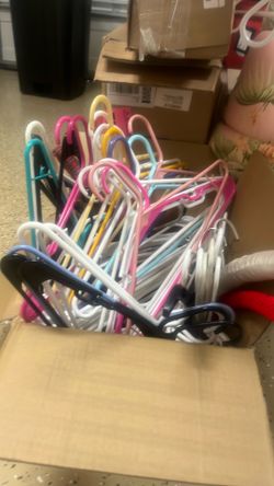 One box of plastic hangers