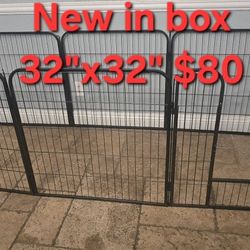 Brand New In Box! Not A Returned Item 32'x32' Xwide & Heavy Duty Dog Playpen Shapable Indoor Outdoor Dog Fence 21ft Long Yard Gate Rv Camping Pet Run