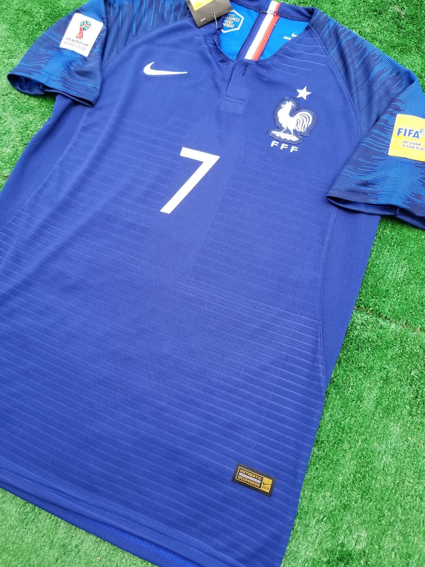 Authentic Nike France Griezmann Jersey soccer shirt 2018 World Cup