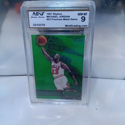 Mint Grading 1997 Skybox Michael Jordan Number 23 Metal Gems Mint 9