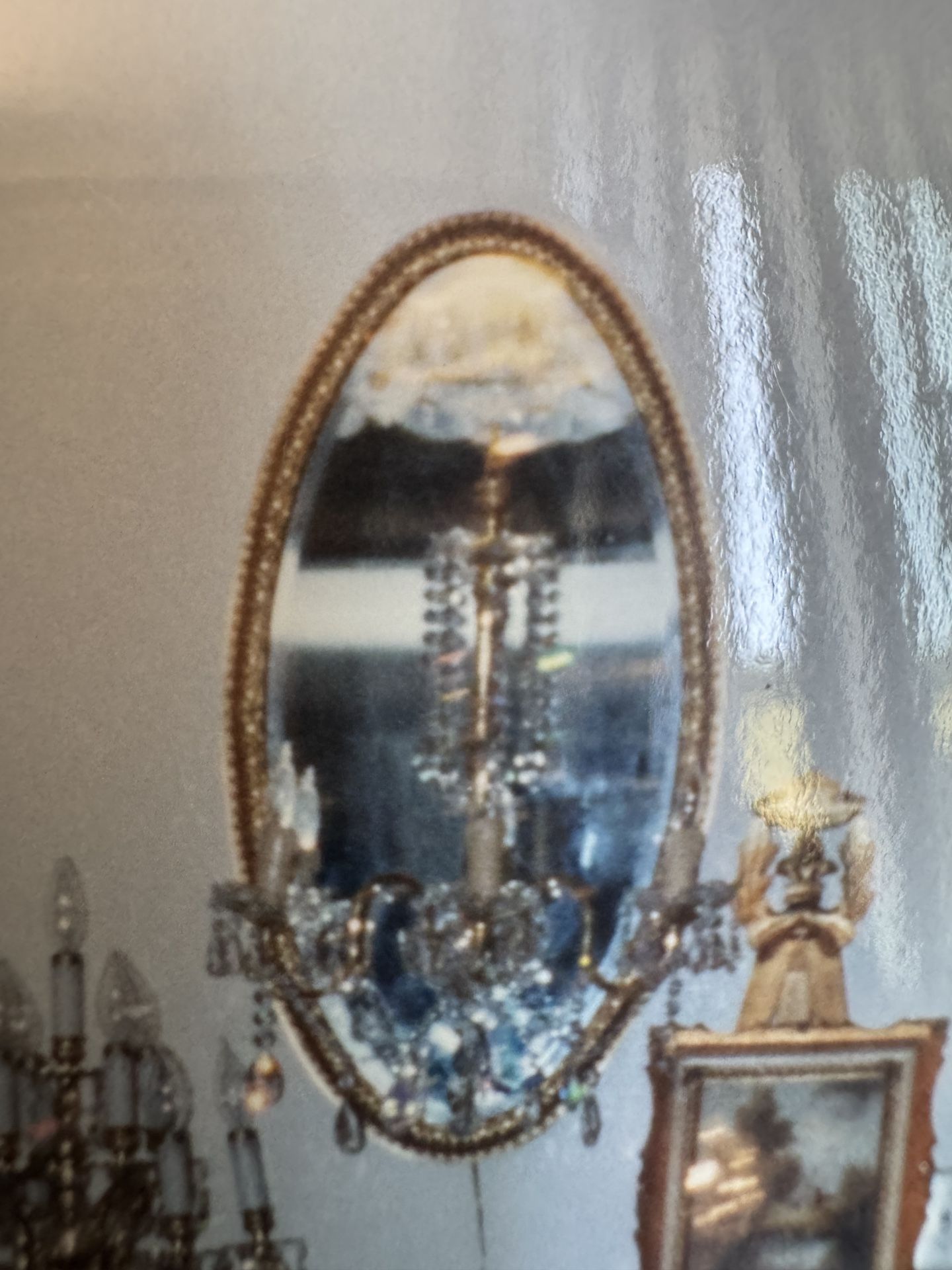 Vintage Mirror With Sconces 