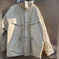 Vintage Wilson’s Men’s Leather Jacket Sz XL cream White Blue
