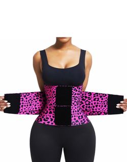 Feelingirl Pink Leopard Print Waist Trainer Belt