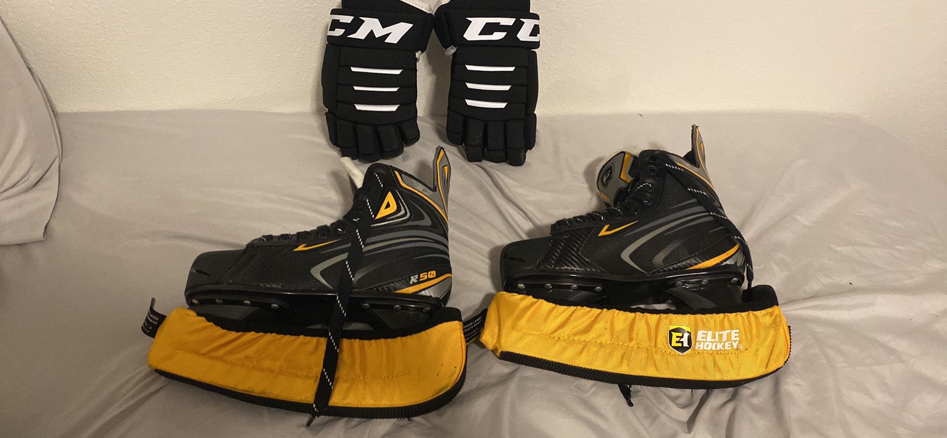 Hockey Skates And Gloves