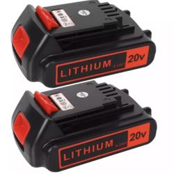 2pack Battery 20v for BLACK+ DECKER Lithium: Batteries 20V  Max 4.0 ah LBXR20-4A