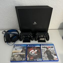 PS4 Pro 2TB With Two Controllers 