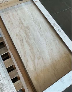 Daltile St. Clamont Ivory Marble 15 in. × 30 in. Glazed Porcelain Floor and Wall Tile (16.35 sq. ft./Case)