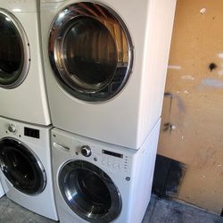 LG Front Loading Washer And Stackable Gas Dryer Set 