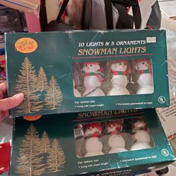 Snowmen Indoor Holiday Lights X2