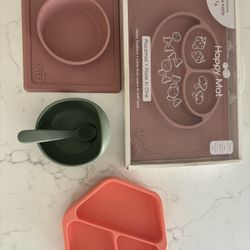 Toddler suction plates and bowls, ezpz