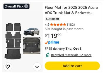 Acura ADX floor mats