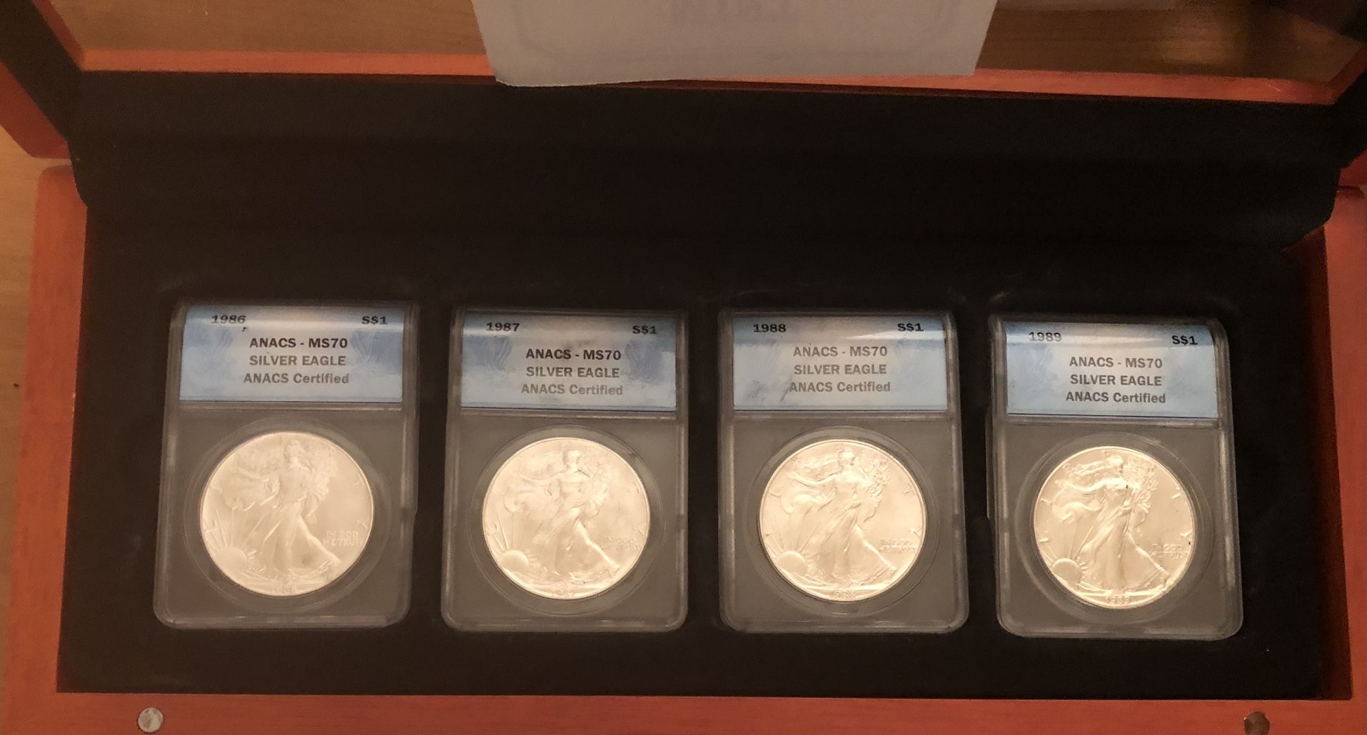 Silver Eagle Collection 1986,87,88,89 Ms 70 
