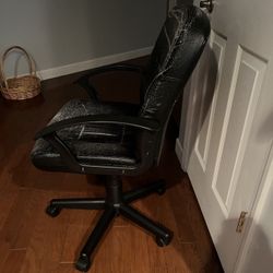 Padded Office Chair With Height Adjustment And Metal Chair 