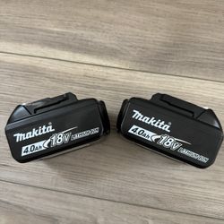 2 Makita 4.0 Batteries