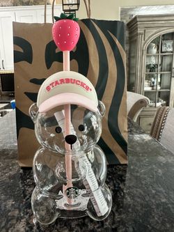 New Authentic 2026 Pink Bearista Bear Glass Tumbler!