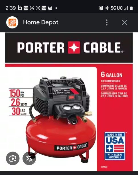 Porter-Cable Air Compressor New