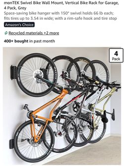 Vertical bike rack for garage