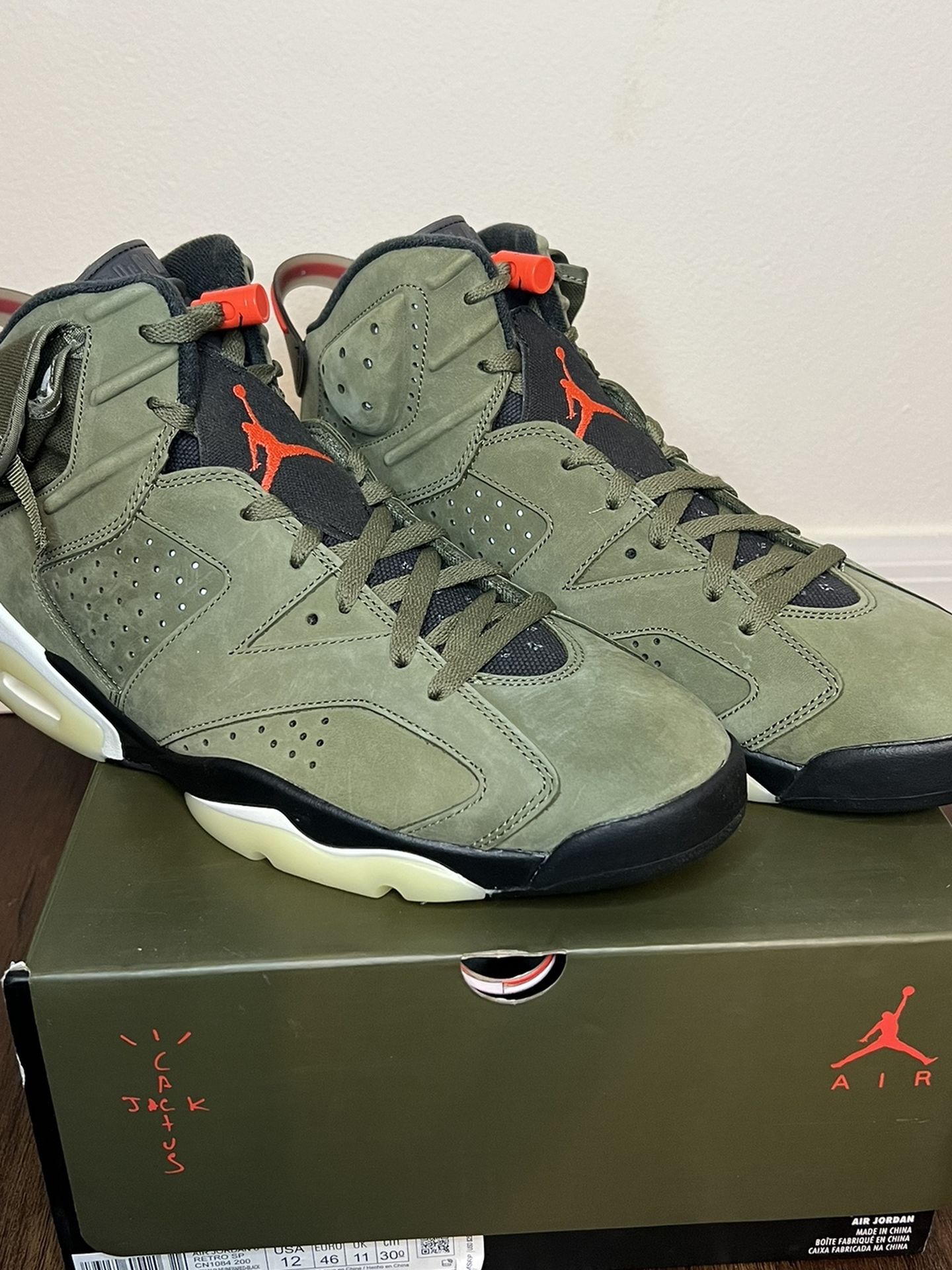 Travis Scott Jordan 6 Olive Size 12